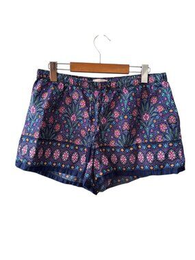 Love by GAP Navy and Pink Floral Popplin PJ Shorts Size M